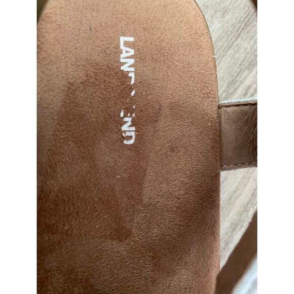 Land's End Women's White Slingback Wedge Sandals Size 9.5 Casual - Picture 2 of 6